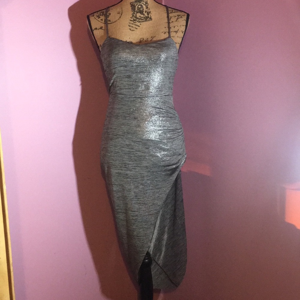 Grey, silver shine bcbgeneration dress